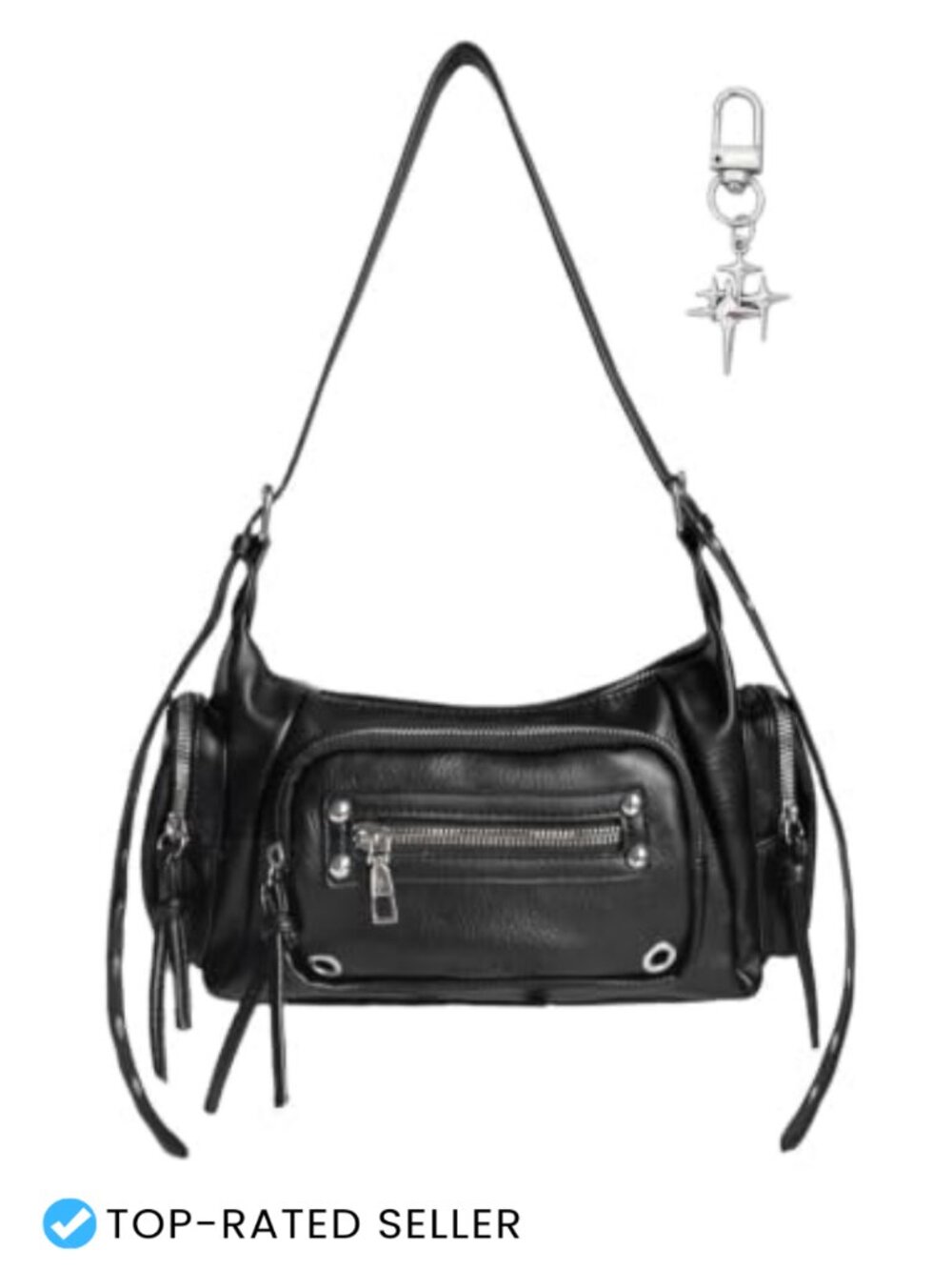 Y2K Studded Purse Crossbody Bag Faux Leather Punk Gothic Handbag